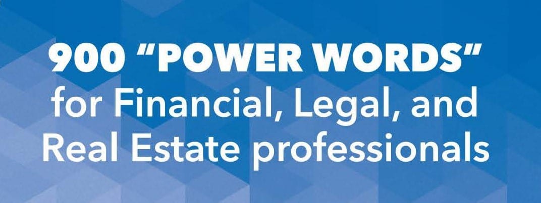 Power Words for Financial legal real estate